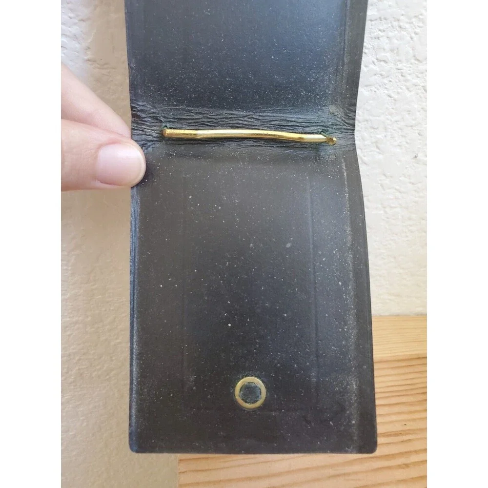 VTG Amity Buffalo Calf Leather Money Clip Fold Estate Wear Patina Luxury MCM